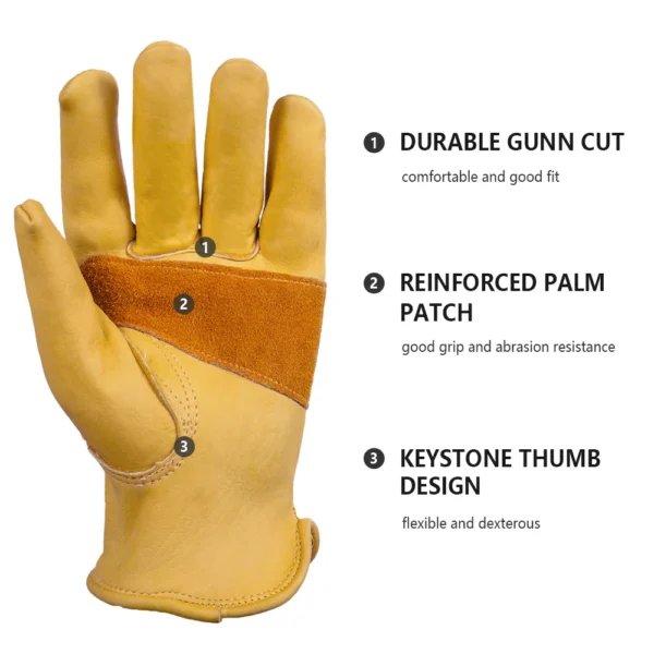 Cowhide Leather Work Safety Protection Gloves Welding - Image 2