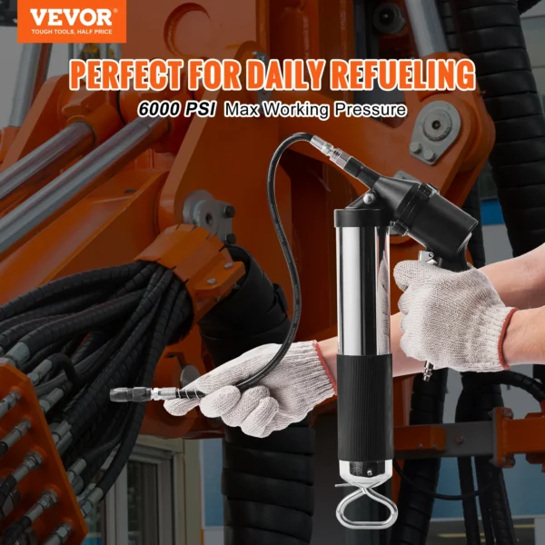 6000 PSI Oil Grease Pistol Grip Heavy Duty Manual Rigid 400CC - Image 2