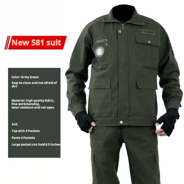 Worker's protective jacket pure cotton wear-resistant suit - Image 3
